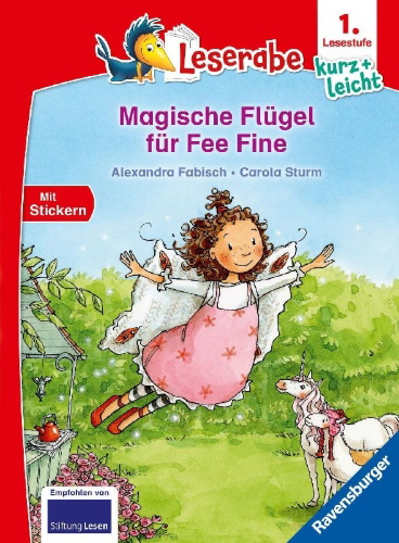 Buchcover und Innenansicht für das Buch: Leserabe 1. Lesestufe Kurz und leicht - Magische Flügel für Fee Fine
