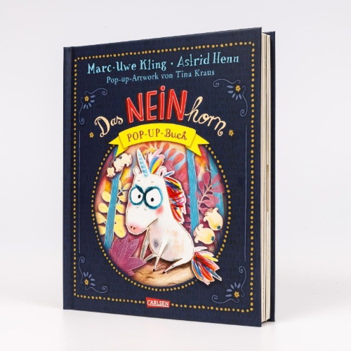 Buchcover und Innenansicht für das Buch: Das NEINhorn Pop-up-Buch