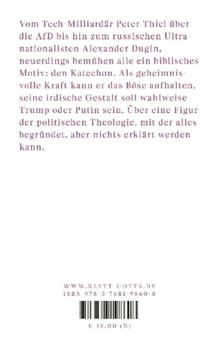 Buchcover und Innenansicht für das Buch: Katechon