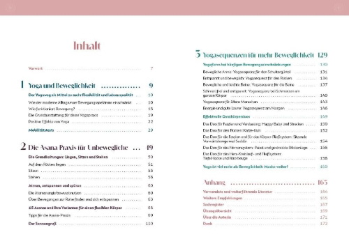 Buchcover und Innenansicht für das Buch: Yoga für Unbewegliche