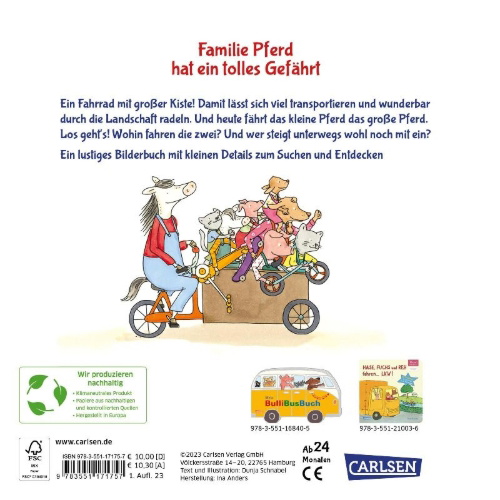 Buchcover und Innenansicht für das Buch: Heute fährt das kleine ... Pferd!
