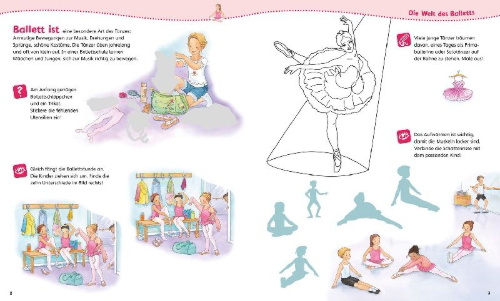 Buchcover und Innenansicht für das Buch: WAS IST WAS Junior Mitmachheft Komm mit zum Ballett