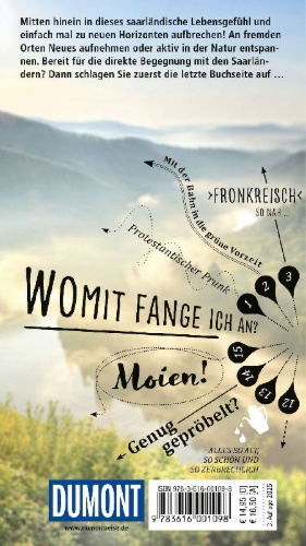 Buchcover und Innenansicht für das Buch: DUMONT direkt Reiseführer Saarland