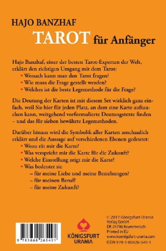 Buchcover und Innenansicht für das Buch: Tarot für Anfänger