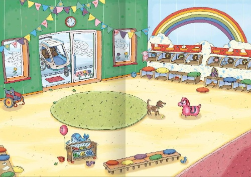 Buchcover und Innenansicht für das Buch: Mein Stickerheft - Kindergarten