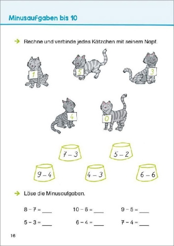 Buchcover und Innenansicht für das Buch: Mathe üben 1. Klasse