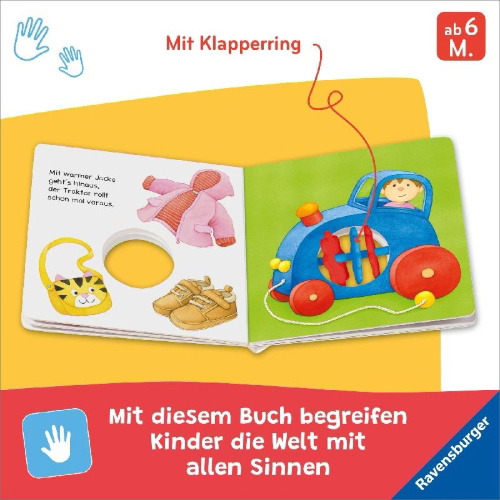 Buchcover und Innenansicht für das Buch: ministeps: Mein erstes Klapperbuch
