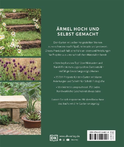 Buchcover und Innenansicht für das Buch: DIY im Garten