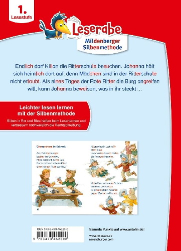Buchcover und Innenansicht für das Buch: Leserabe mit Mildenberger Silbenmethode - Radau in der Ritterschule