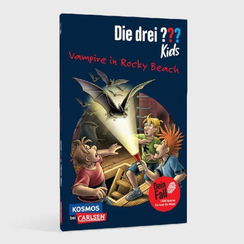 Buchcover und Innenansicht für das Buch: Die drei ??? Kids Dein Fall: Vampire in Rocky Beach