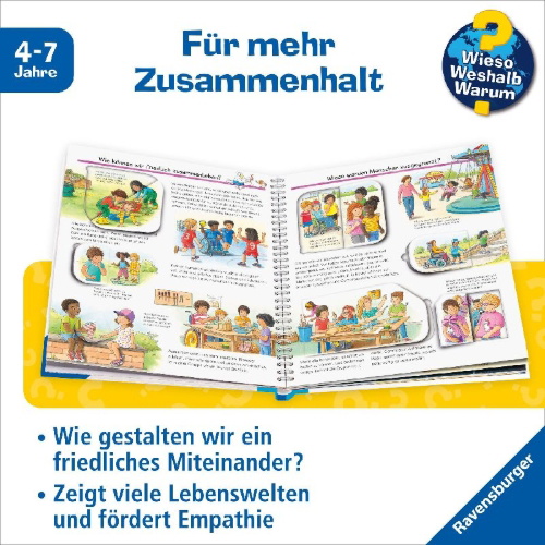 Buchcover und Innenansicht für das Buch: Wieso? Weshalb? Warum? Band 44 - Wie leben wir miteinander?