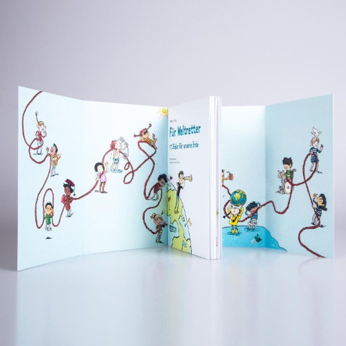 Buchcover und Innenansicht für das Buch: Für Weltretter: 17 Ziele für unsere Erde