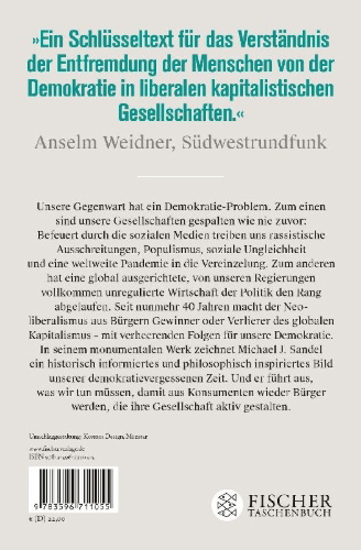 Buchcover und Innenansicht für das Buch: Democracy's Discontent. A New Edition for Our Perilous Times