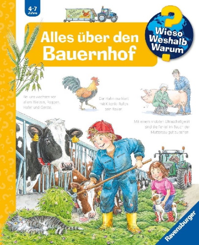 Buchcover und Innenansicht für das Buch: Wieso? Weshalb? Warum?, Band 3: Alles über den Bauernhof