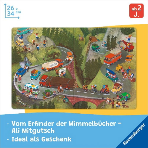 Buchcover und Innenansicht für das Buch: Mein Wimmelbuch: Hier in den Bergen