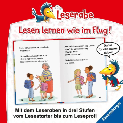 Buchcover und Innenansicht für das Buch: Leserabe 1. Lesestufe - Lea, die Neue in der Klasse