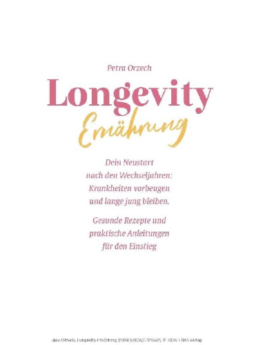 Buchcover und Innenansicht für das Buch: Longevity-Ernährung