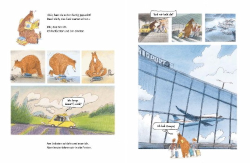 Buchcover und Innenansicht für das Buch: Es muy facil viajar con un oso