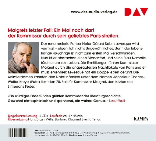 Buchcover und Innenansicht für das Buch: Maigret und Monsieur Charles