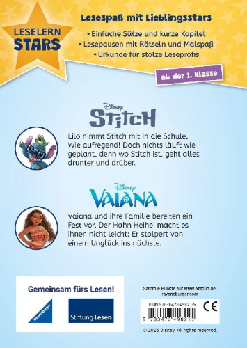 Buchcover und Innenansicht für das Buch: Leselernstars: Disney - Lustige Geschichten