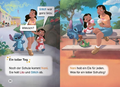 Buchcover und Innenansicht für das Buch: Leselernstars: Disney - Lustige Geschichten