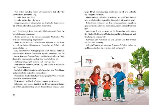 Buchcover und Innenansicht für das Buch: Holunderweg: Neues aus dem Holunderweg - Endlich Schulkind