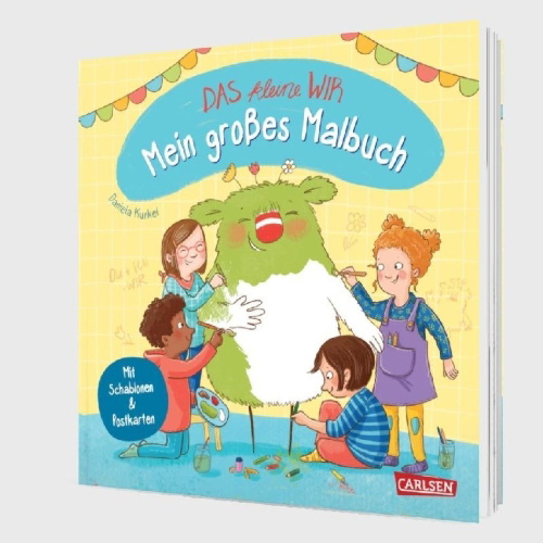 Buchcover und Innenansicht für das Buch: Das kleine WIR: Mein großes Malbuch