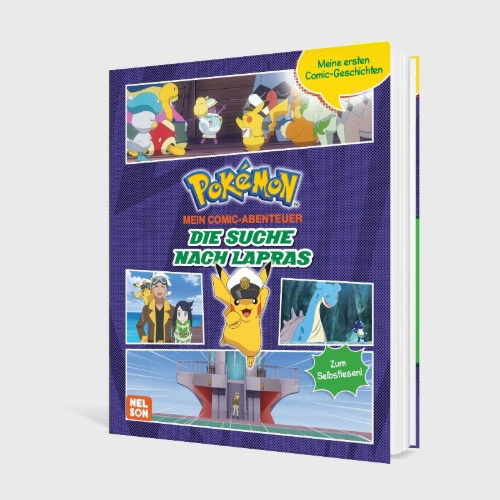 Buchcover und Innenansicht für das Buch: Pokémon Comic: Die Suche nach Lapras