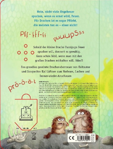 Buchcover und Innenansicht für das Buch: Furzipups, der Knatterdrache
