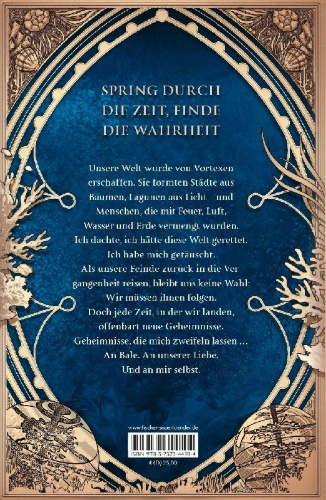 Buchcover und Innenansicht für das Buch: Vortex - Das Mädchen, das die Zeit durchbrach Schmuckausgabe