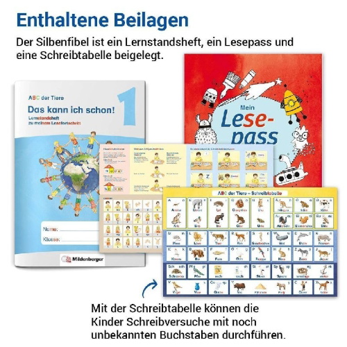 Buchcover und Innenansicht für das Buch: ABC der Tiere 1 Neubearbeitung - Die Silbenfibel®