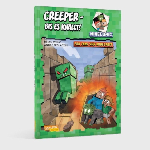 Buchcover und Innenansicht für das Buch: Creeper - bis es knallt! Für Fans von Minecraft