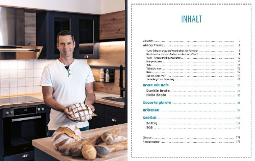 Buchcover und Innenansicht für das Buch: Thomas kocht: Brot, Brötchen und Gebäck