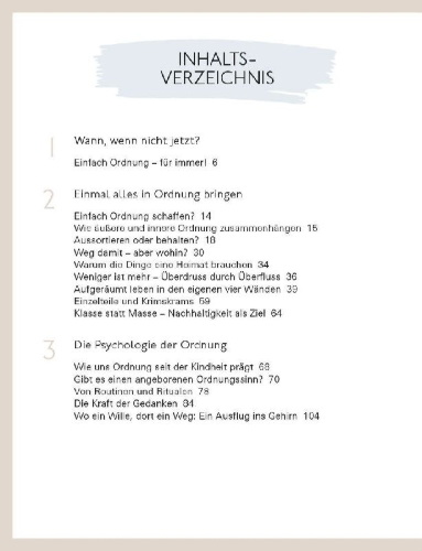 Buchcover und Innenansicht für das Buch: Ordnung für immer