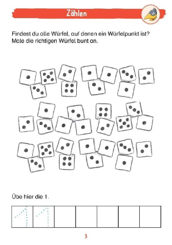 Buchcover und Innenansicht für das Buch: Mein Matheblock mit Rabe Linus - 1. Klasse