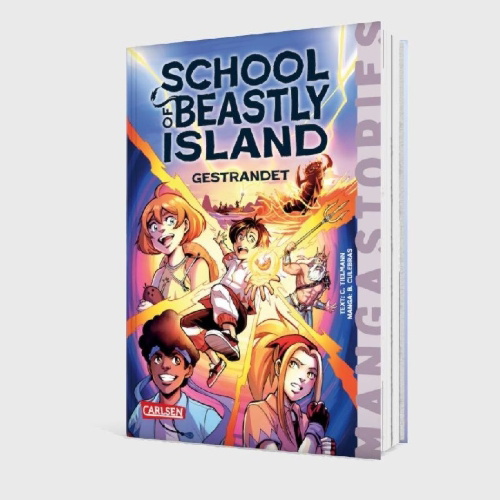 Buchcover und Innenansicht für das Buch: School of Beastly Island  Band 1 - Gestrandet