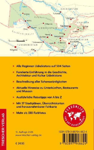 Buchcover und Innenansicht für das Buch: TRESCHER Reiseführer Usbekistan