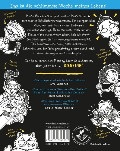 Buchcover und Innenansicht für das Buch: Worst Week Ever- Tuesday