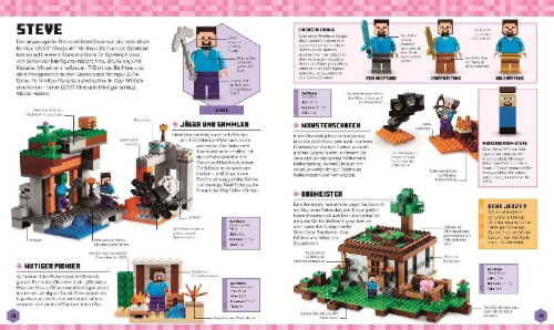 Buchcover und Innenansicht für das Buch: LEGO® Minecraft® Das große Lexikon der Figuren, Kreaturen und Biome