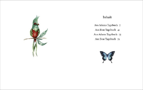 Buchcover und Innenansicht für das Buch: Die Tagebücher von Adam und Eva