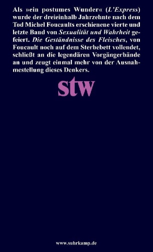 Buchcover und Innenansicht für das Buch: Histoire de la sexualité IV. Les aveux de la chair