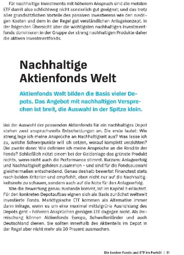 Buchcover und Innenansicht für das Buch: Grüne Fonds und ETF