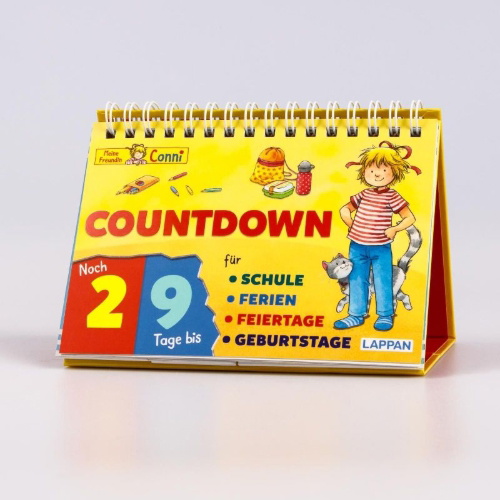 Buchcover und Innenansicht für das Buch: Countdown für die Schule mit Conni
