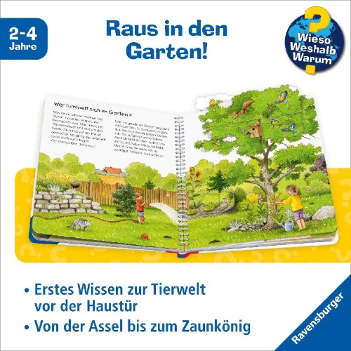 Buchcover und Innenansicht für das Buch: Wieso? Weshalb? Warum? junior, Band 49: Wer lebt im Garten?