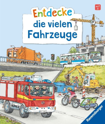 Buchcover und Innenansicht für das Buch: Entdecke die vielen Fahrzeuge