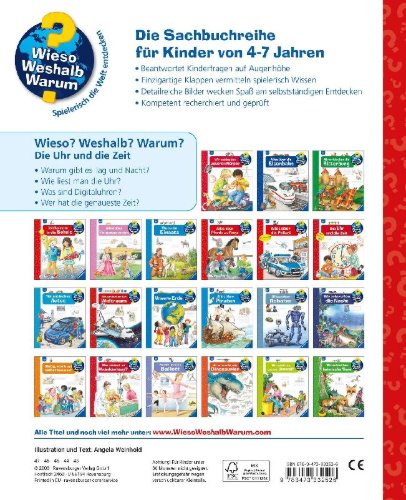 Buchcover und Innenansicht für das Buch: Wieso? Weshalb? Warum?, Band 25: Die Uhr und die Zeit