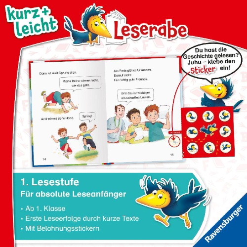 Buchcover und Innenansicht für das Buch: Leserabe 1. Lesestufe Kurz und leicht - Schulgeschichten