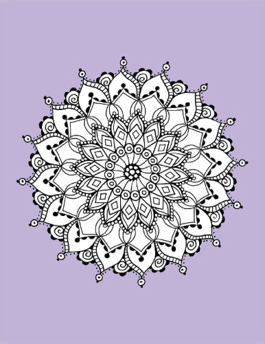 Buchcover und Innenansicht für das Buch: Ruhe und Entspannung mit Mandalas