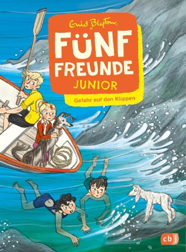 Buchcover und Innenansicht für das Buch: Fünf Freunde JUNIOR - Gefahr auf den Klippen