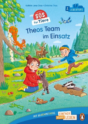 Buchcover und Innenansicht für das Buch: SOS für Tiere - Theos Team im Einsatz